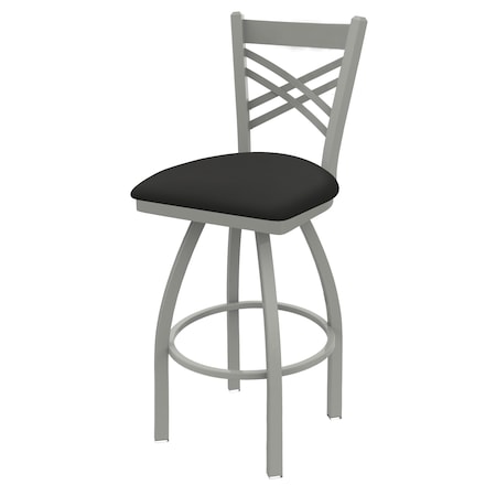 30 Swivel Bar Stool,Nickel Finish,Canter Iron Seat